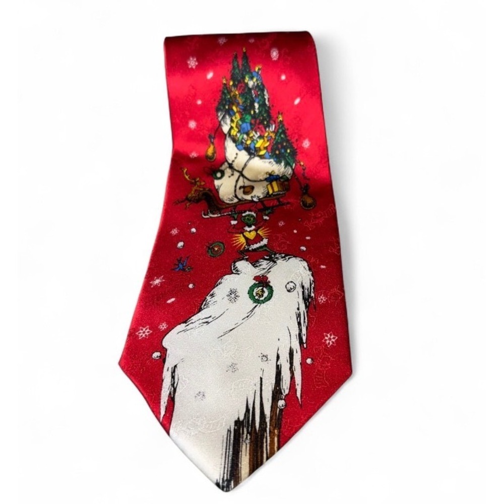 Dr Seuss‎ The Grinch Stole Christmas Red Silk Necktie Holiday Festive